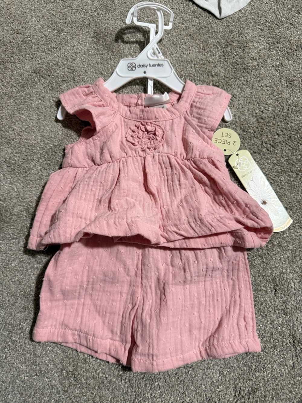 Daisy Fuentes Pink Ruffled Two-Piece Baby Girls Matching Set